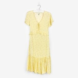 Amuse Society Scarlett Midi Dress Size S Yellow Floral Boho Cottagecore‎ Summer